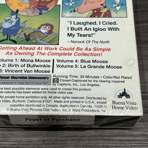 Vintage Sealed VHS The Adventures Of Rocky And Bullwinkle Vol 6 Canadian Gothic - Picture 9 of 15